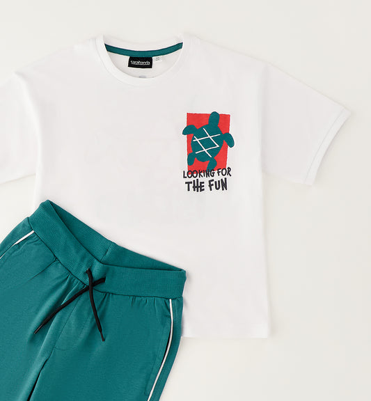 Sarabanda Sommer-Set mit Schildkröten Motiv – T-Shirt & Shorts