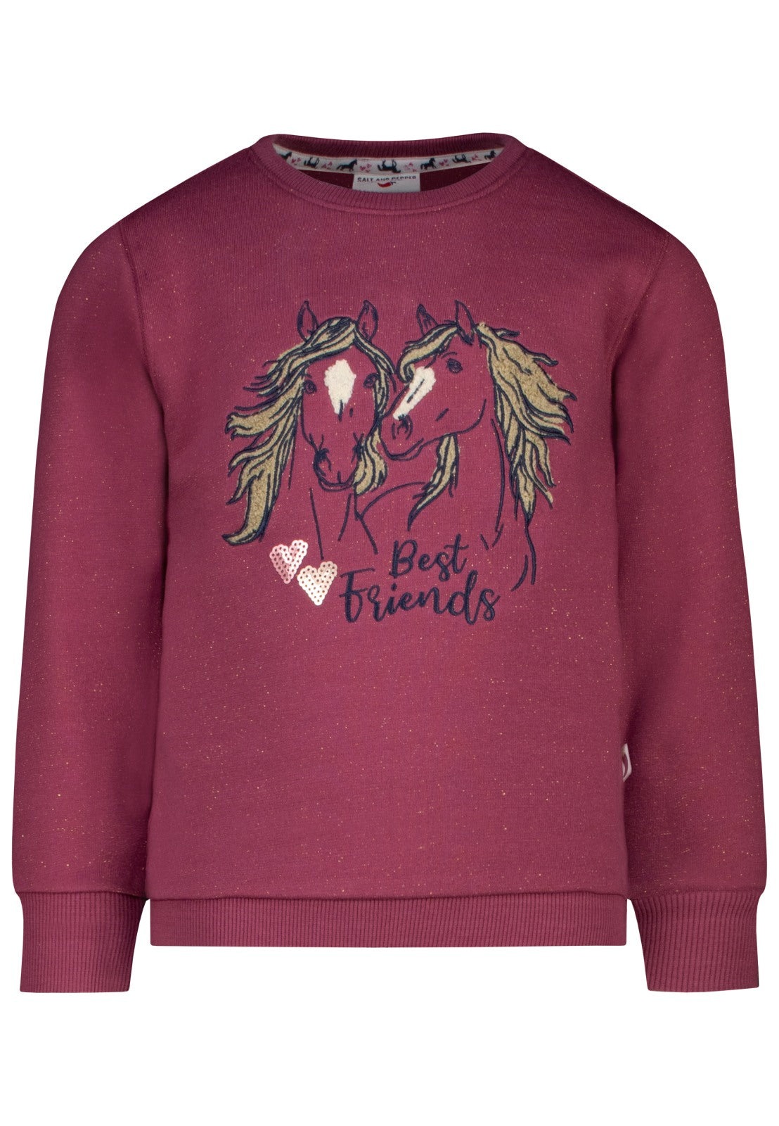 Salt and Pepper Mädchen Sweatshirt Pferde Best Friends Rot – weitere Ansicht 2