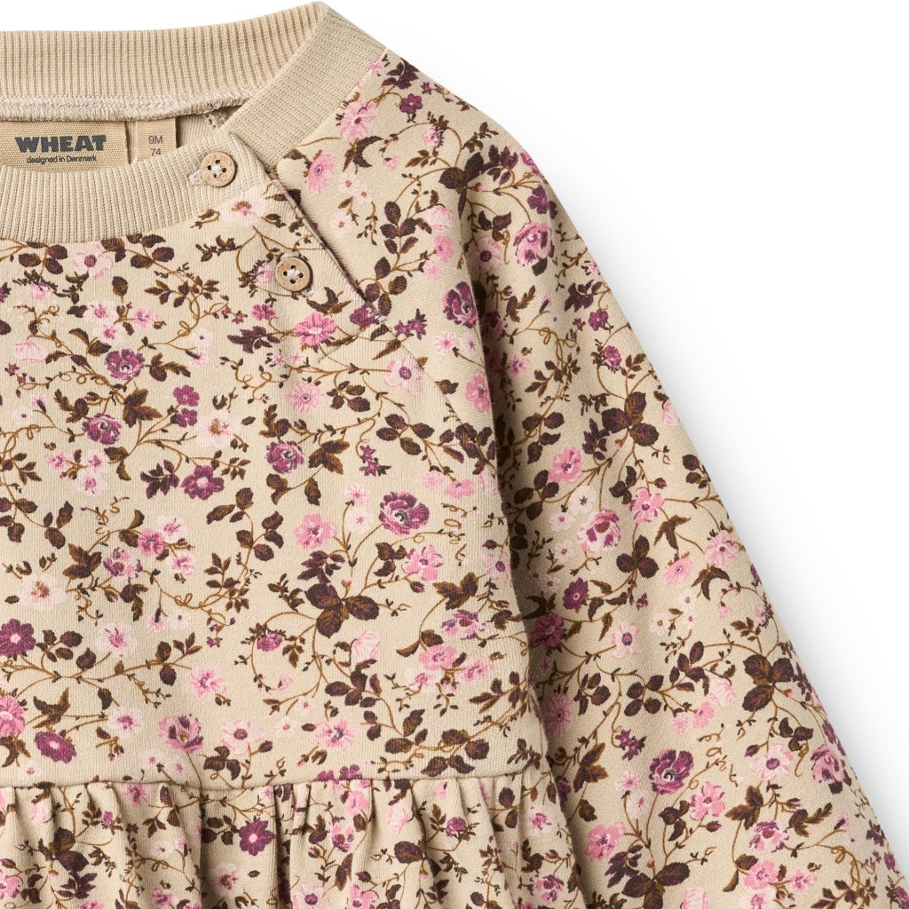 Wheat Baby Kleid – Blumenmuster Beige