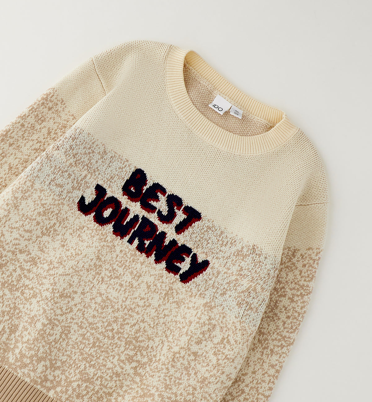 iDO Jungen Strickpullover Creme mit Best Journey Schriftzug