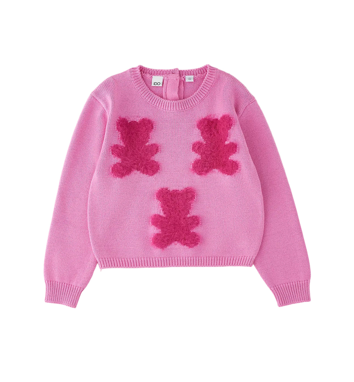 iDO Mädchen Strickpullover mit Teddy-Motiven – gefaltete Ansicht