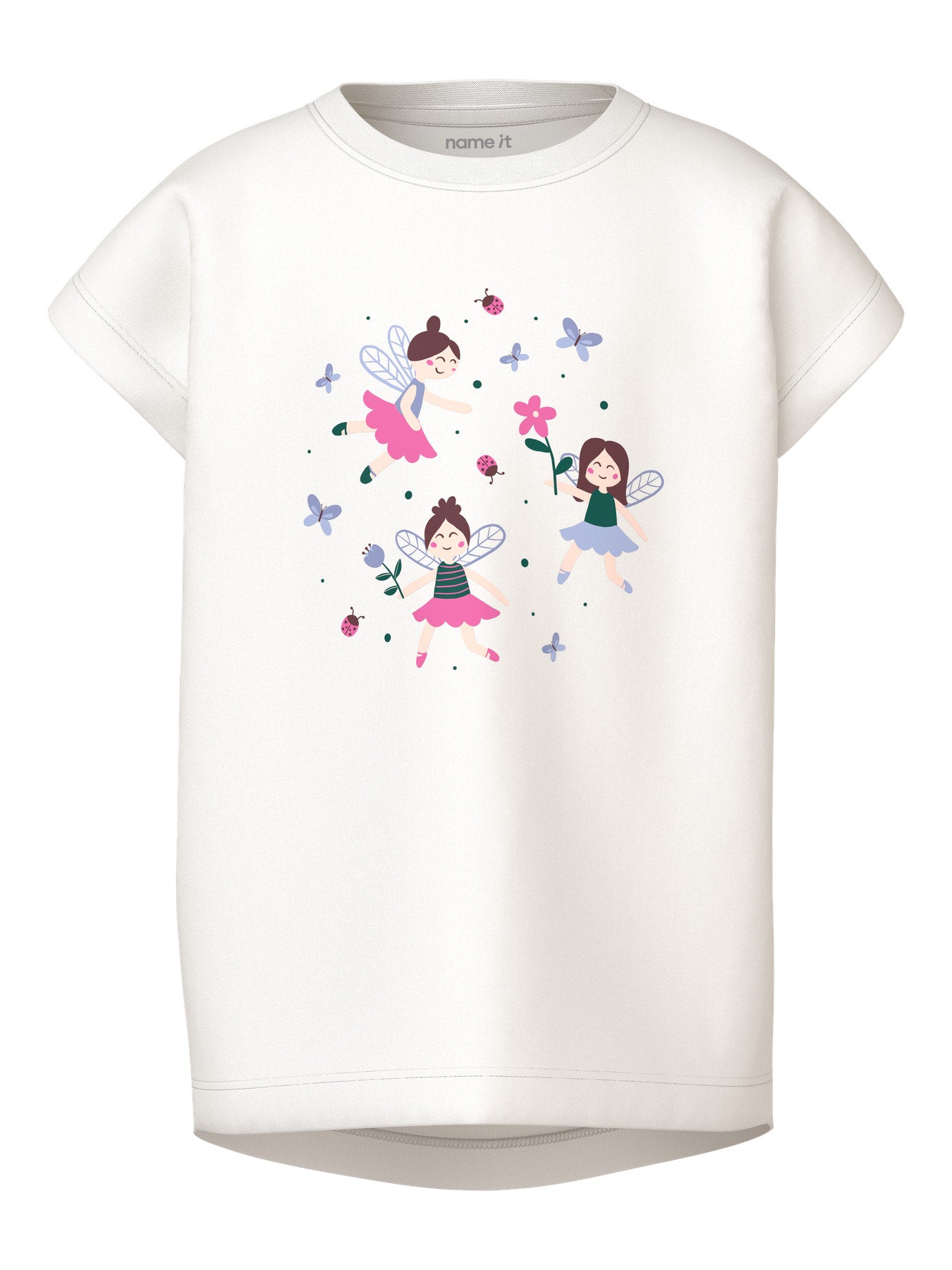 name it Mädchen T-Shirt NMFVIGEA CAPSL TOP SET - Cloud Dancer Fairies Gr. 104-98 - Front_1