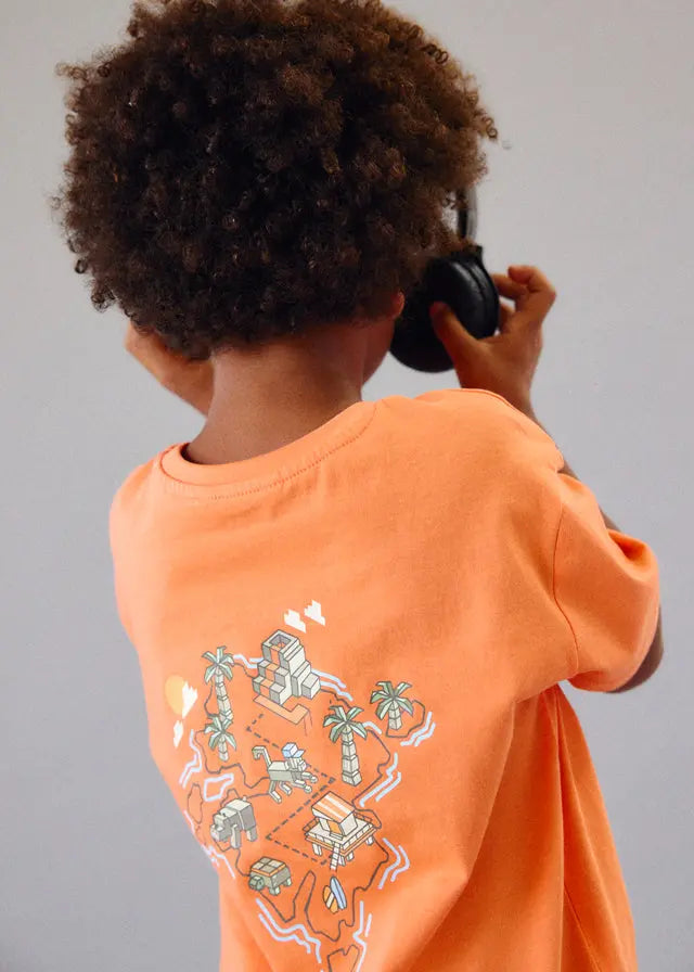 Mayoral Jungen T-Shirt Orange mit Print Mokkini Kindermode T-Shirt