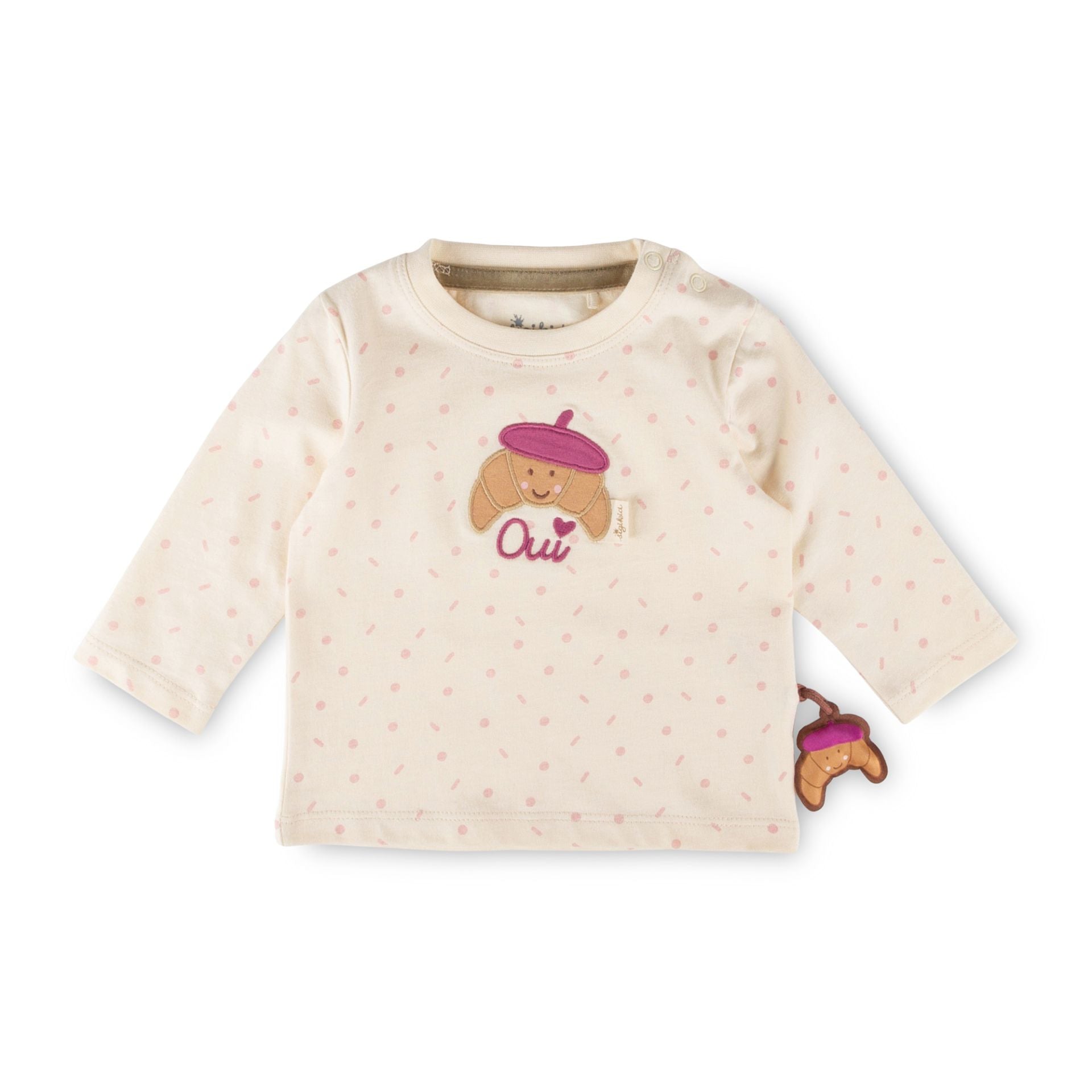 Sigikid Baby Langarmshirt Cremeweiß-Rosa Petit Croissant
