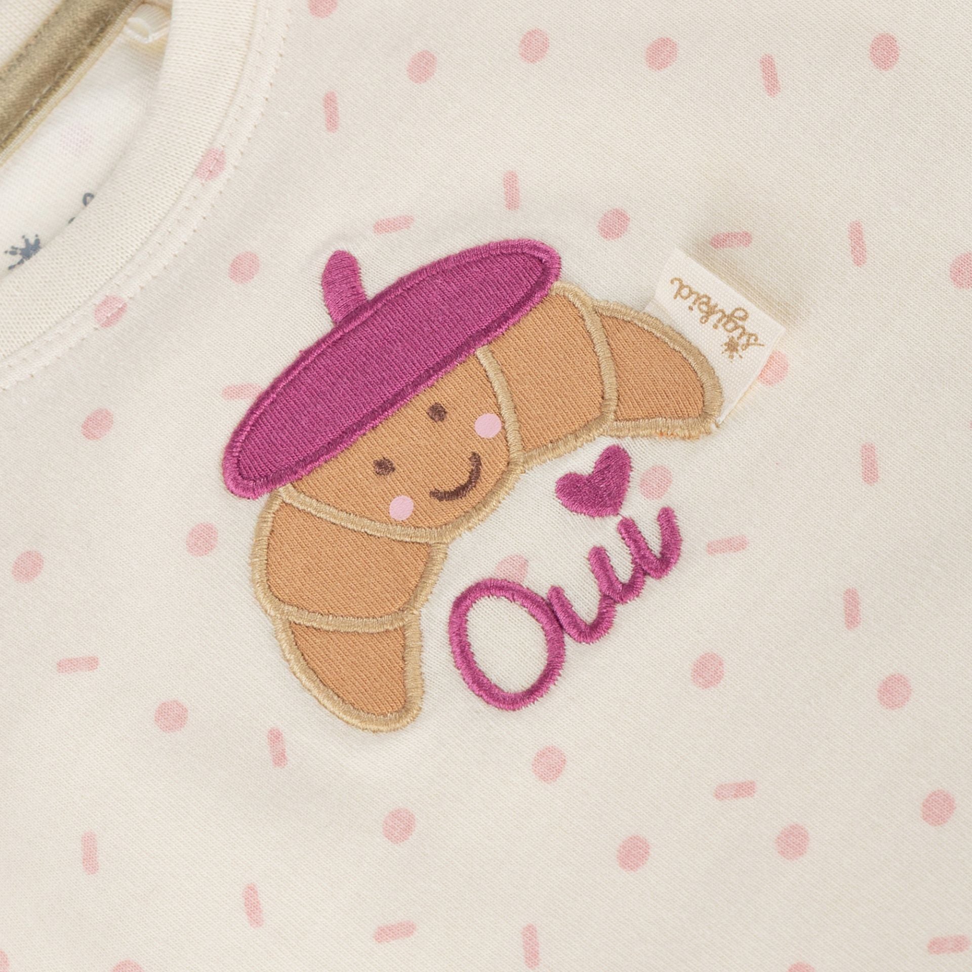 Sigikid Baby Langarmshirt Cremeweiß-Rosa Petit Croissant