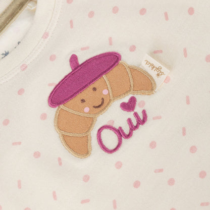 Sigikid Baby Langarmshirt Cremeweiß-Rosa Petit Croissant