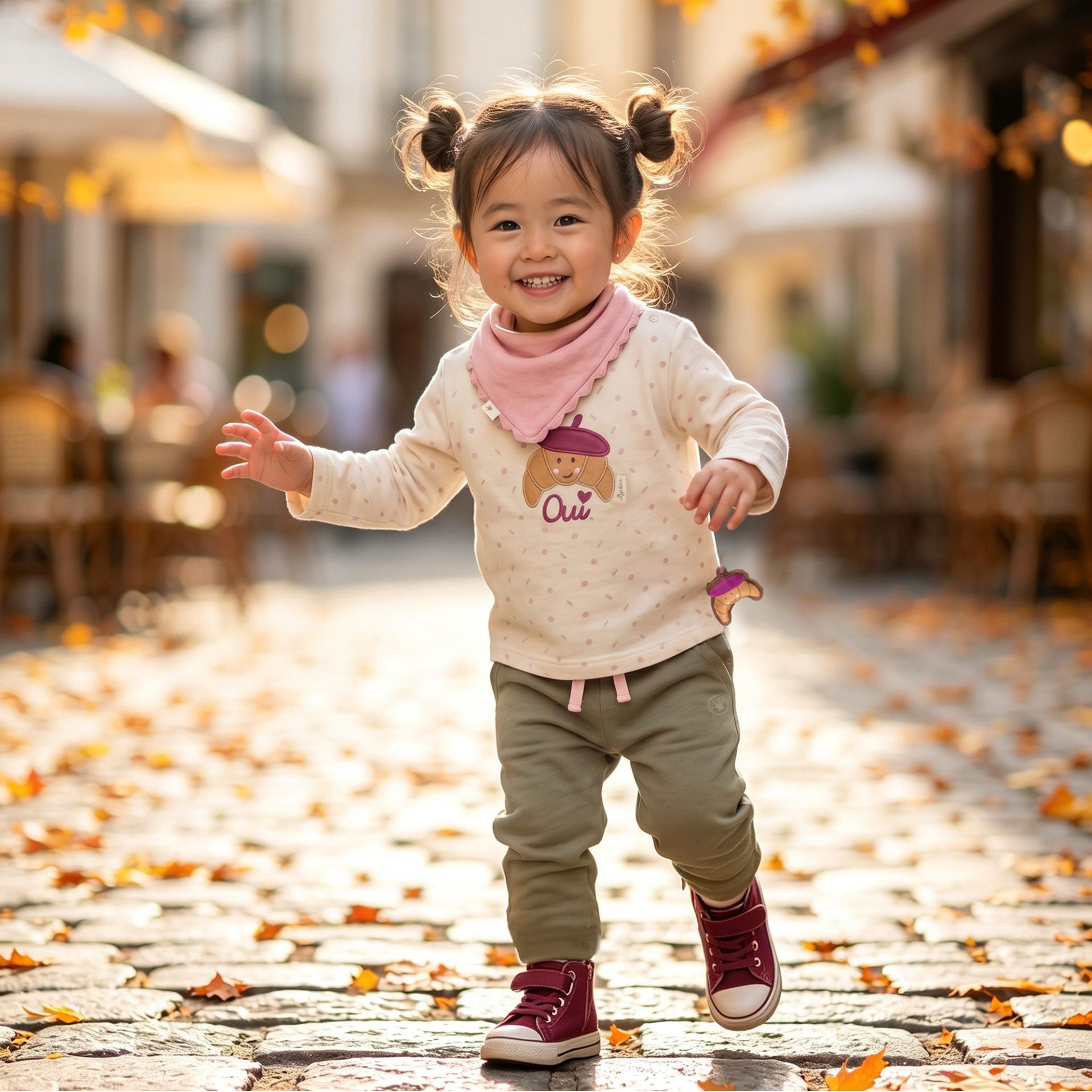 Sigikid Baby Langarmshirt Cremeweiß-Rosa Petit Croissant