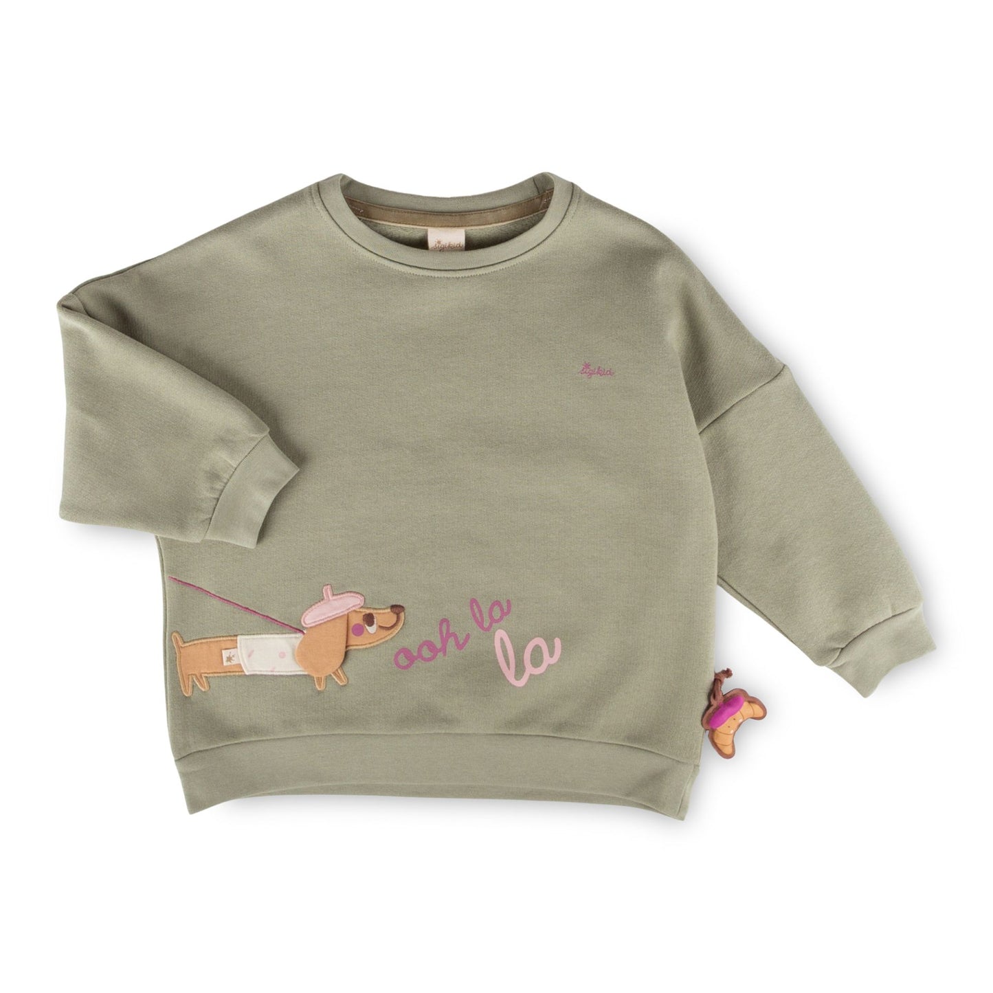 Sigikid Kinder Oversize-Sweatshirt Grün mit Dackel
