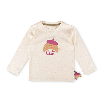 Sigikid Kinder Langarmshirt Cremeweiß-Rosa