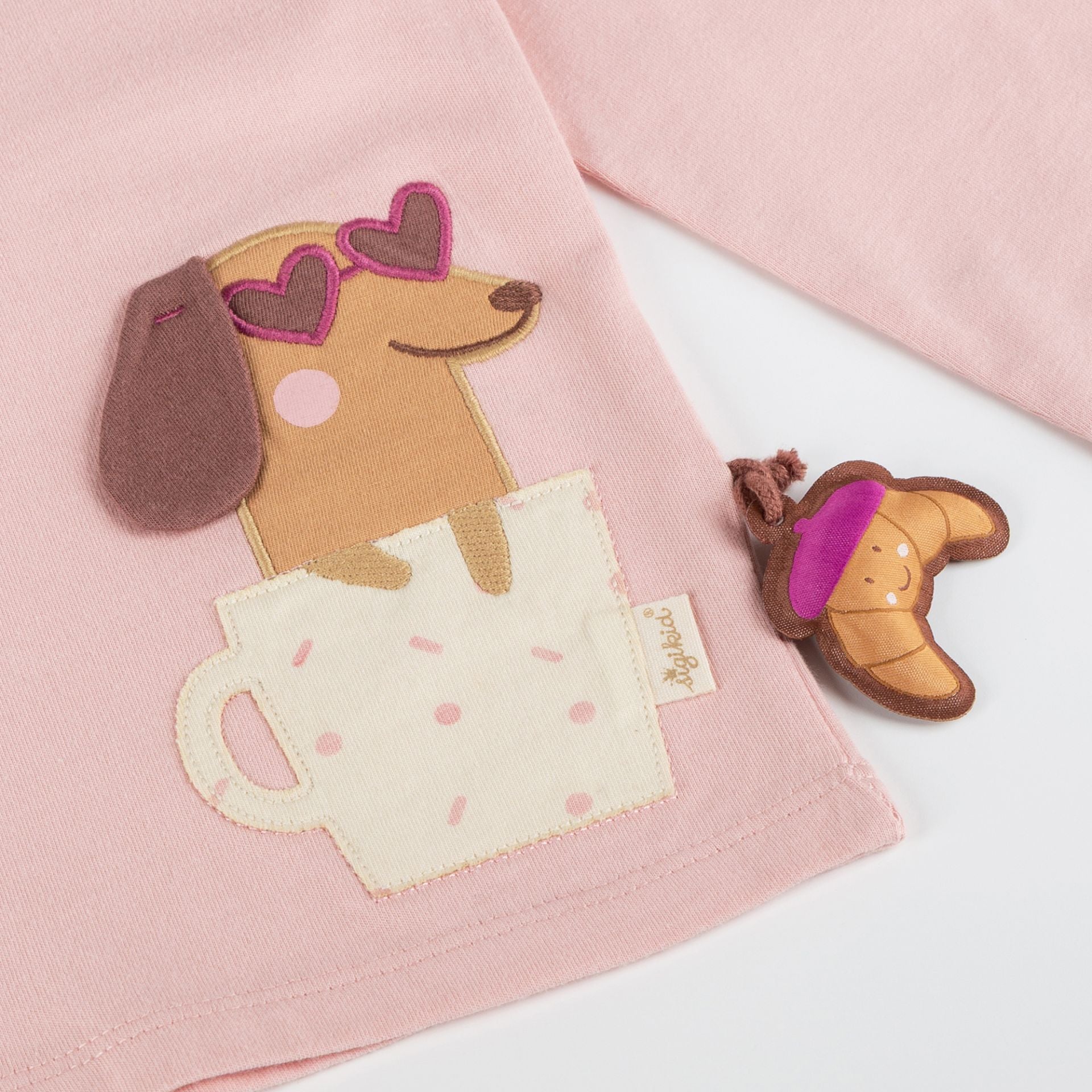 Sigikid Kinder Langarmshirt Rosa mit Dackel