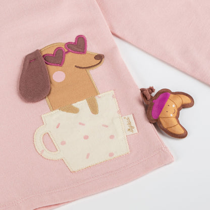 Sigikid Kinder Langarmshirt Rosa mit Dackel