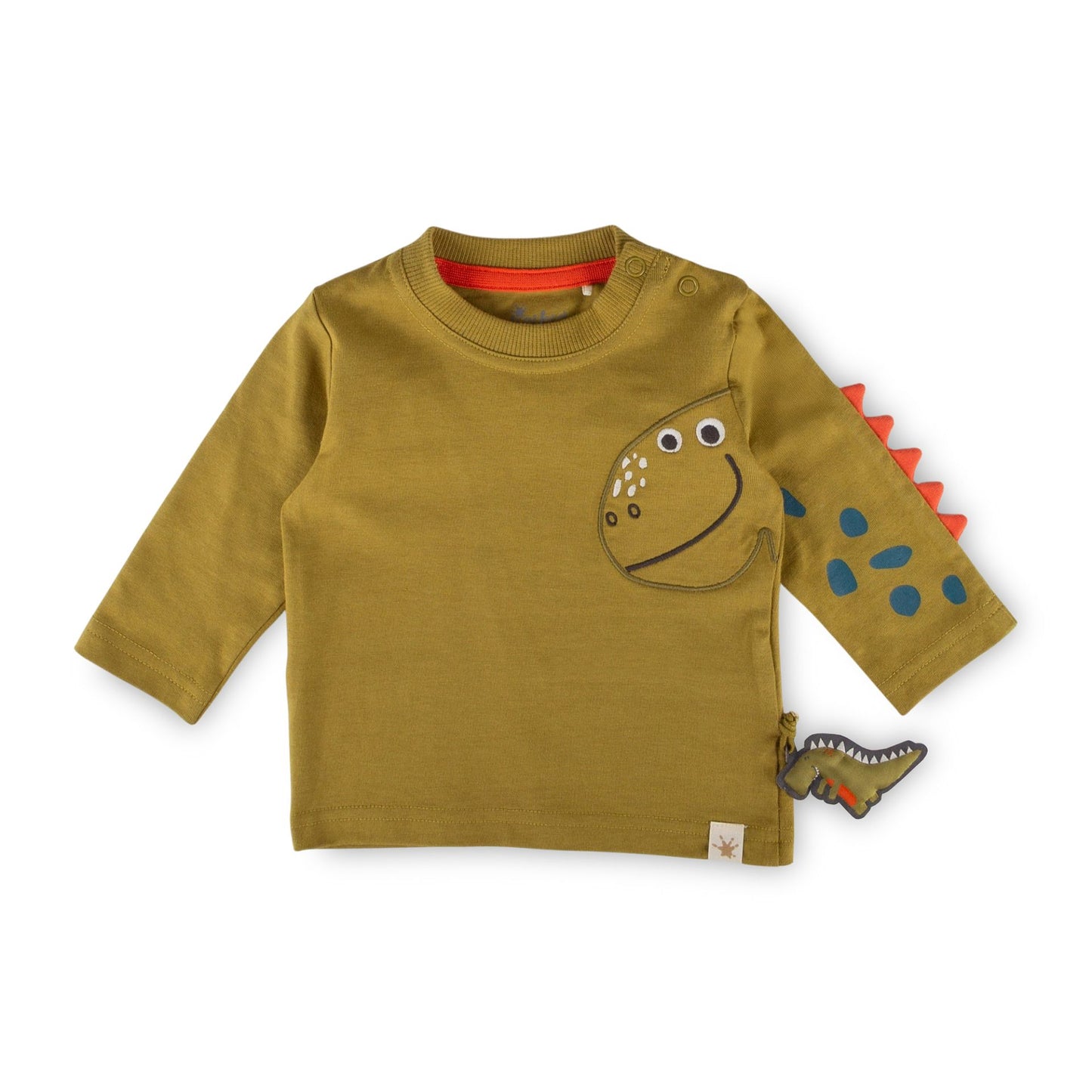 Sigikid Baby Langarmshirt Khaki mit Dino