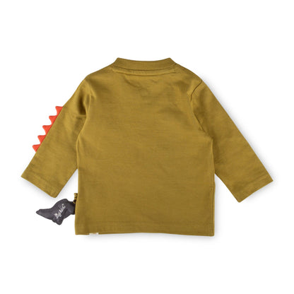 Sigikid Baby Langarmshirt Khaki mit Dino
