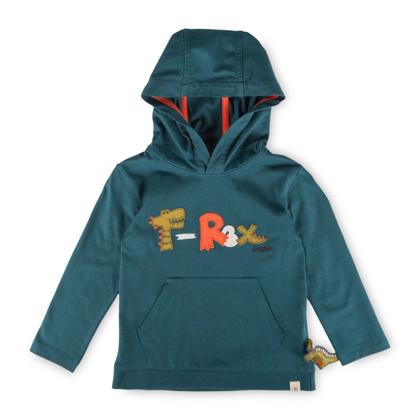 Sigikid Kinder Kapuzenshirt Petrol mit T-Rex