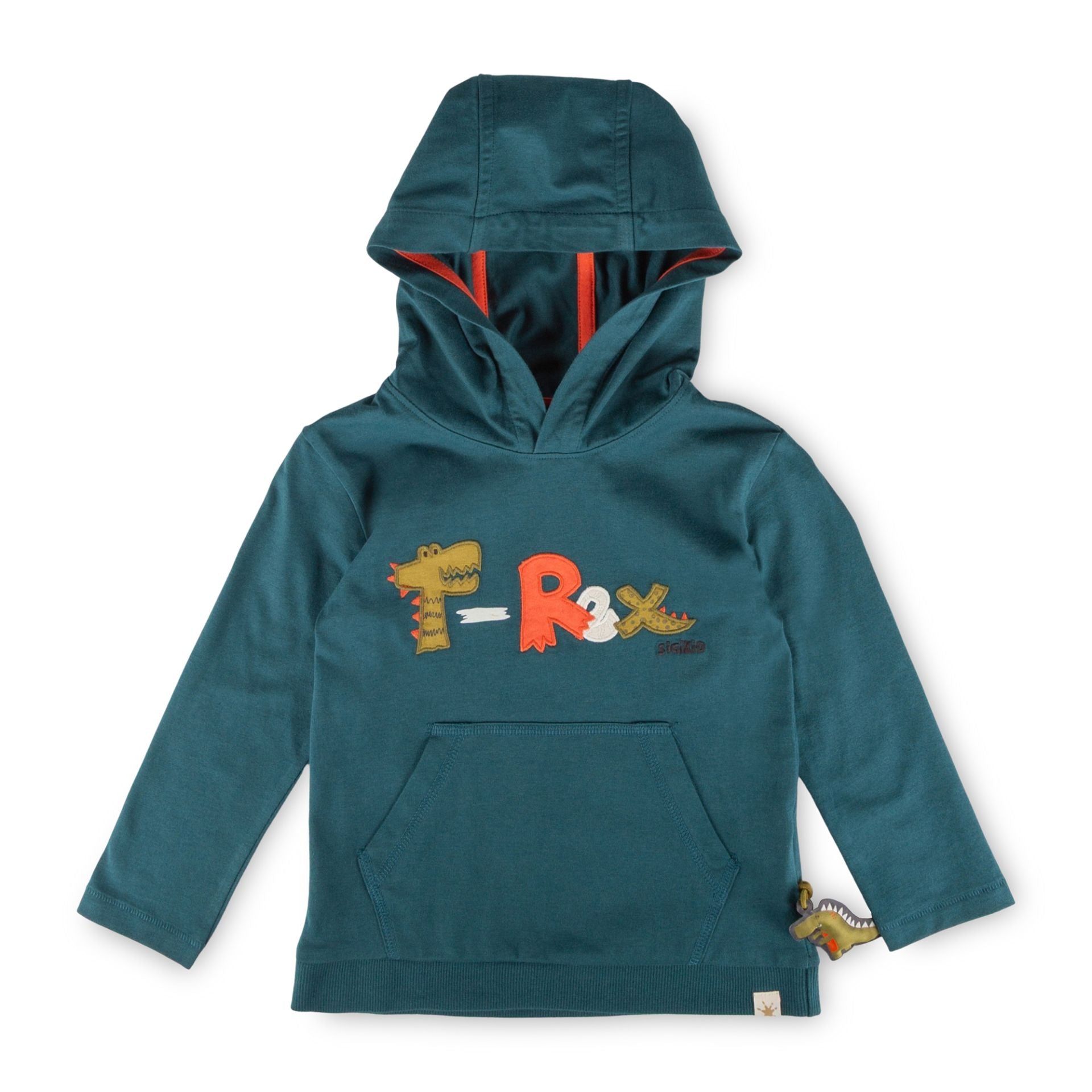 Sigikid Kinder Kapuzenshirt Petrol mit T-Rex