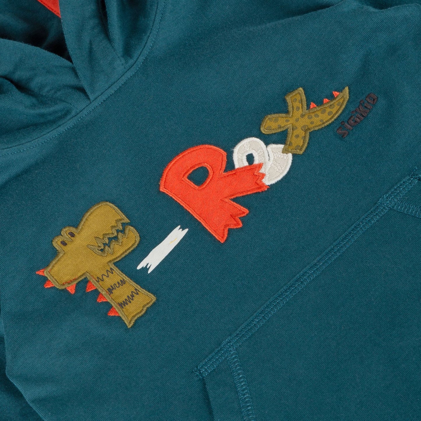 Sigikid Kinder Kapuzenshirt Petrol mit T-Rex