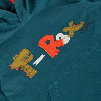 Sigikid Kinder Kapuzenshirt Petrol mit T-Rex