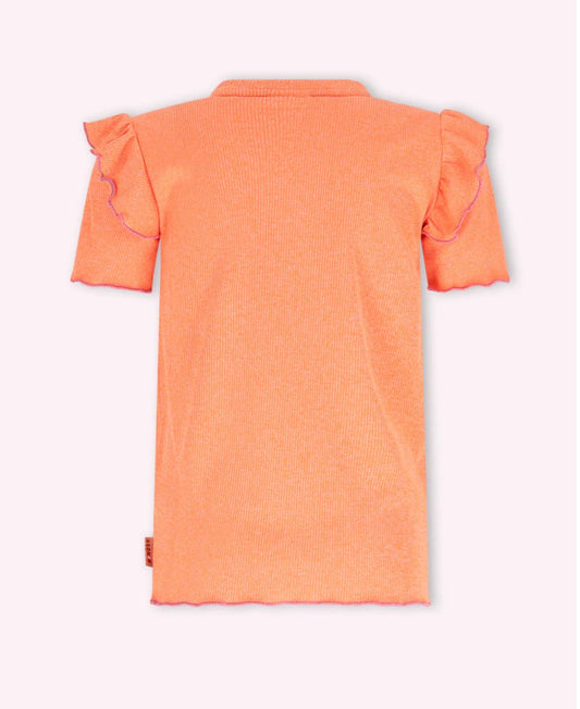 B.Nosy Mädchen Top Coral – Rüschenärmel Sommer