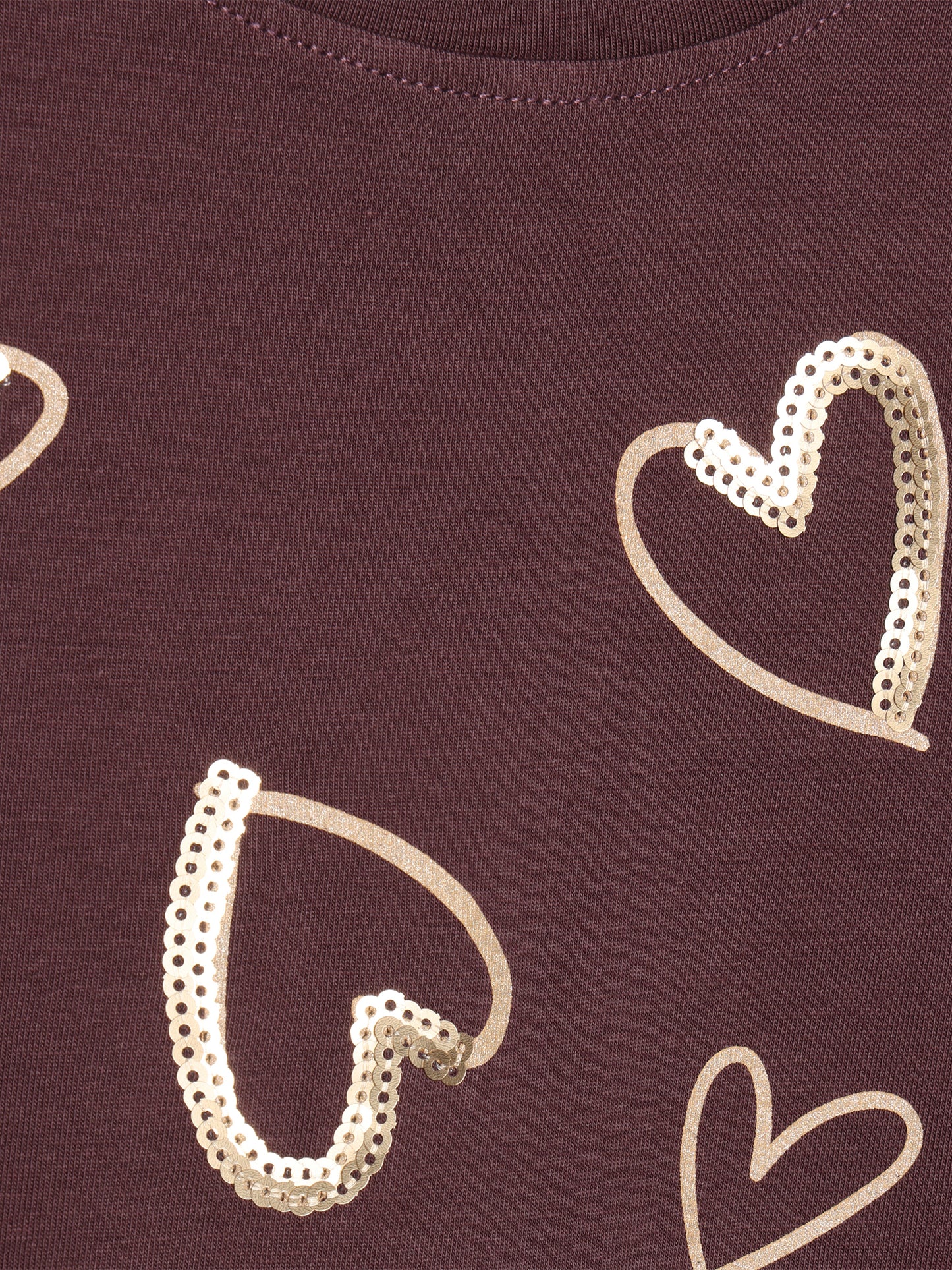 Minymo Mädchen Langarmshirt – Bordeaux mit Herzen