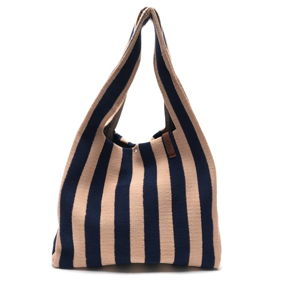 LOT83 Shopper Lois 45 Navy Beige gestreift