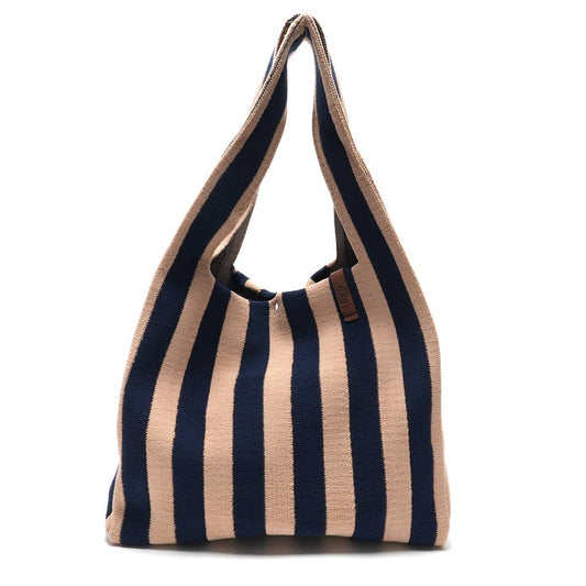 LOT83 Shopper Lois 45 Navy Beige gestreift