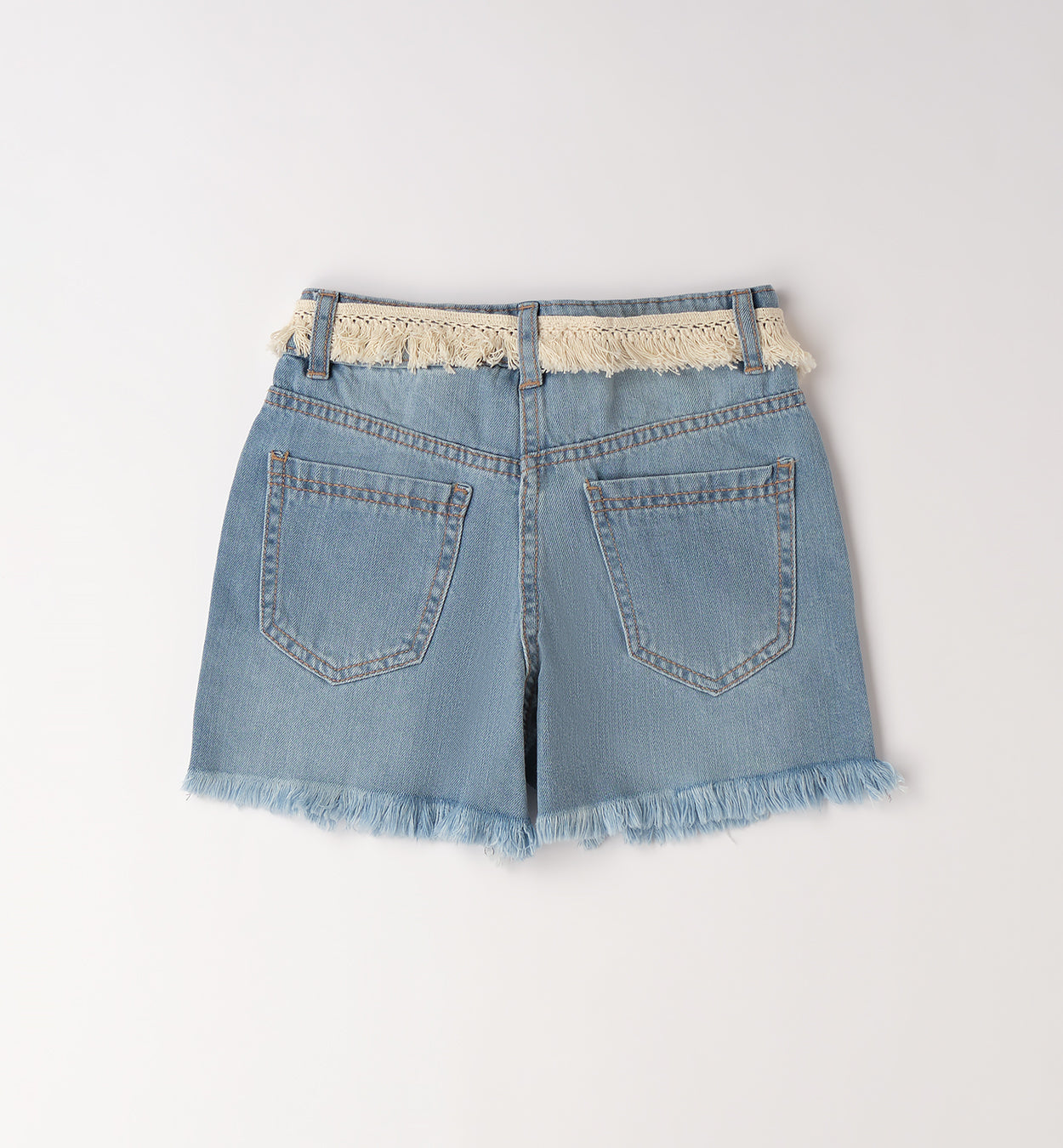 Sarabanda Jeans-Shorts Mädchen Used Look mit Fransenband
