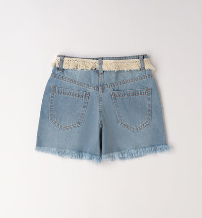 Sarabanda Jeans-Shorts Mädchen Used Look mit Fransenband
