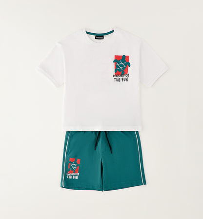 Sarabanda Sommer-Set mit Schildkröten Motiv – T-Shirt & Shorts
