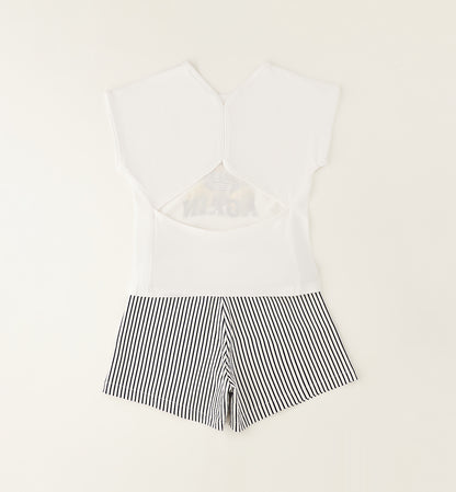 Sarabanda Set mit Teddy-Motiv & Streifen Shorts