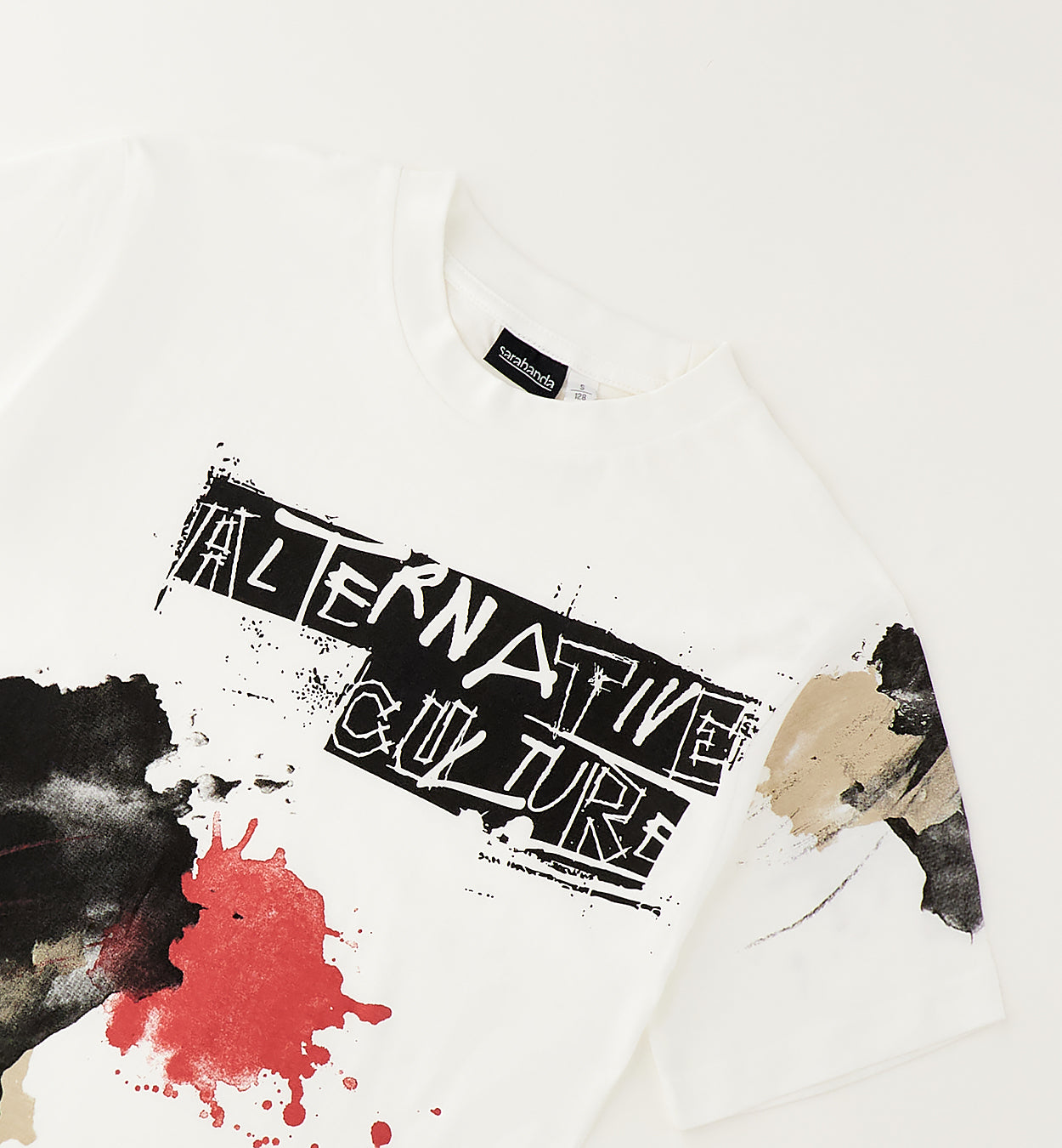 Sarabanda T-Shirt Junge Weiß Mokkini