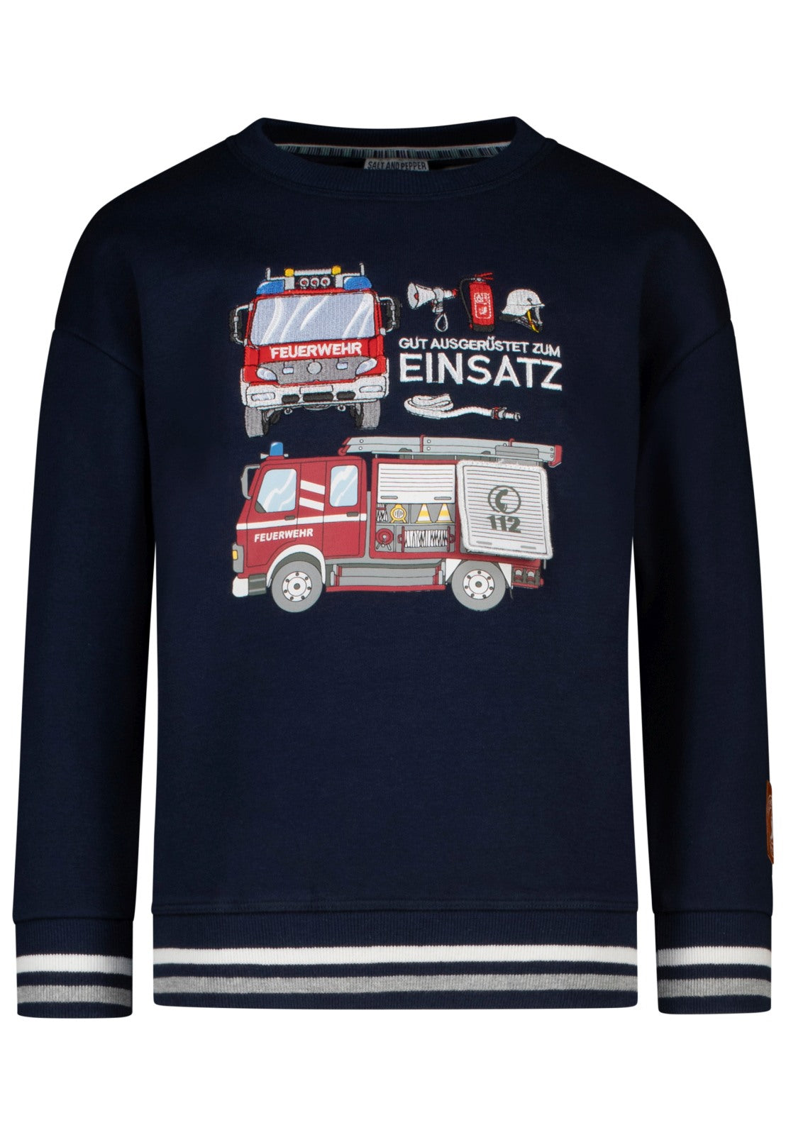 Salt & Pepper Jungen Feuerwehr-Sweatshirt Dunkelblau – Artikel 100-48, Farbe 298
