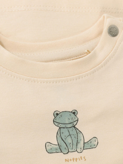 Noppies Jungen Langarmshirt Buttercream mit kleinem Motiv