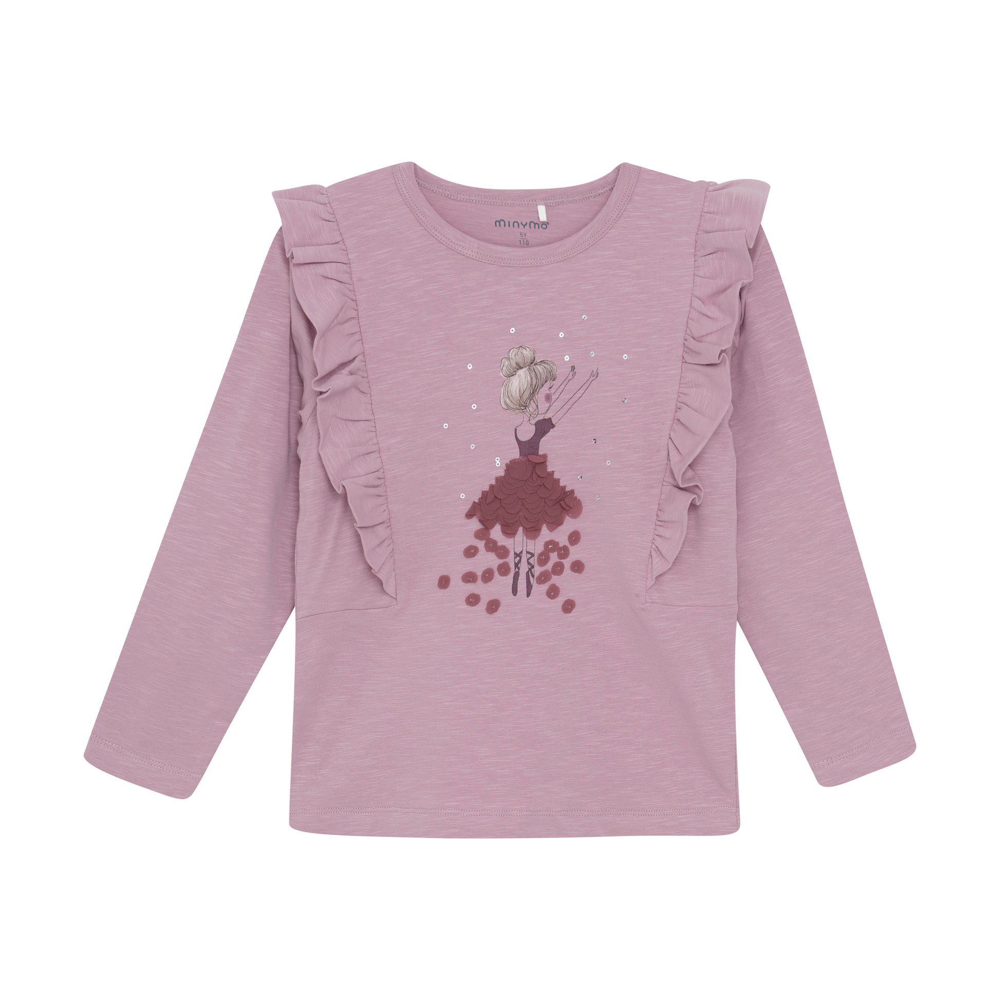 Minymo Ballerina Shirt mit Rüschen & Pailletten