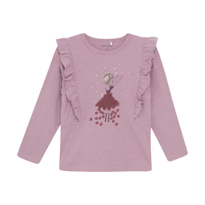 Minymo Ballerina Shirt mit Rüschen & Pailletten