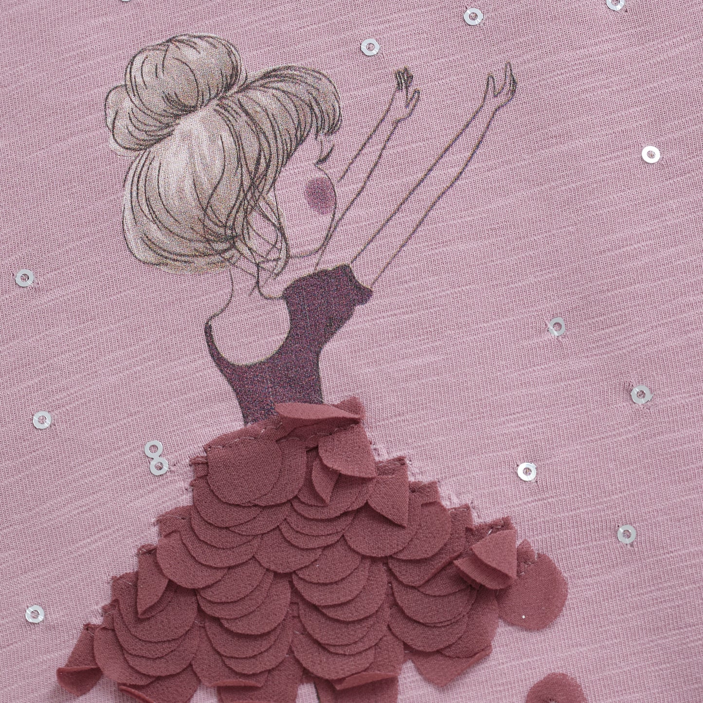 Minymo Ballerina Shirt mit Rüschen & Pailletten