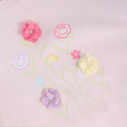 Minymo T-Shirt mit Blumen Motiv