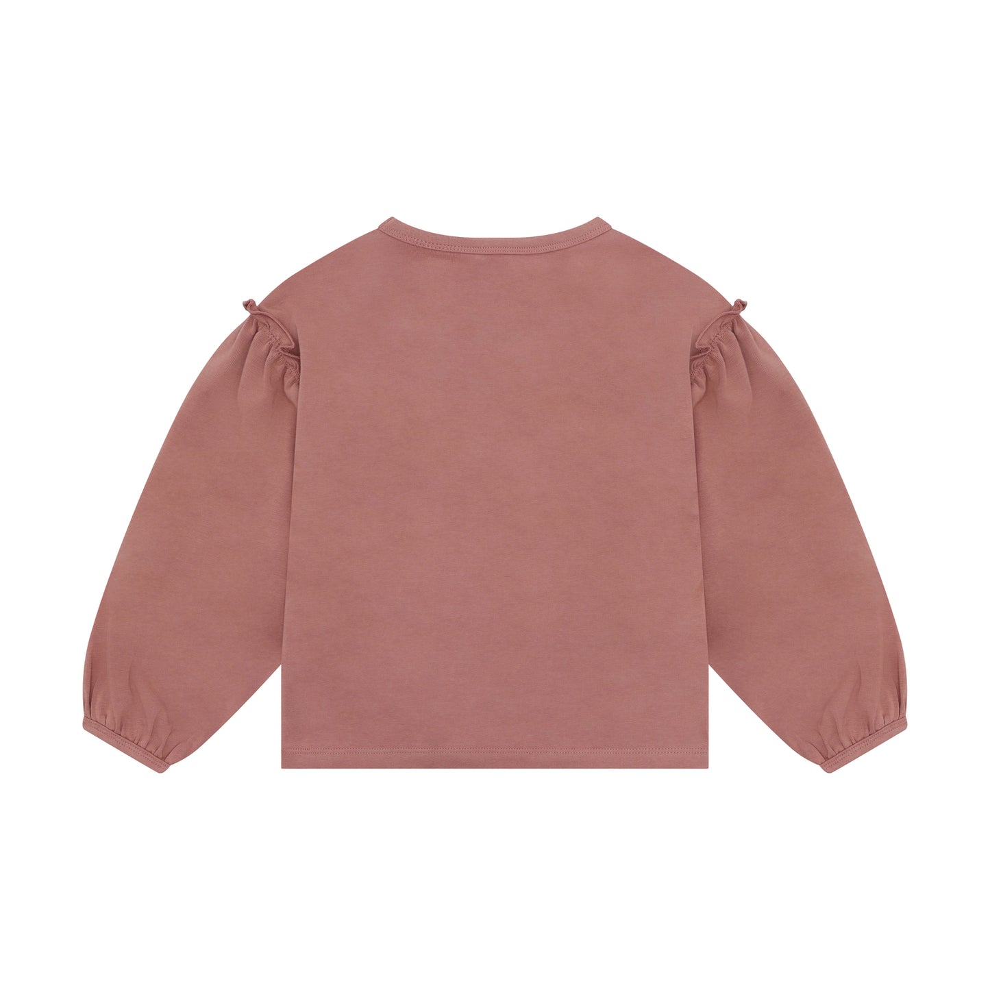 Minymo Mädchen Langarmshirt strukturiert – Rosa – Rückansicht