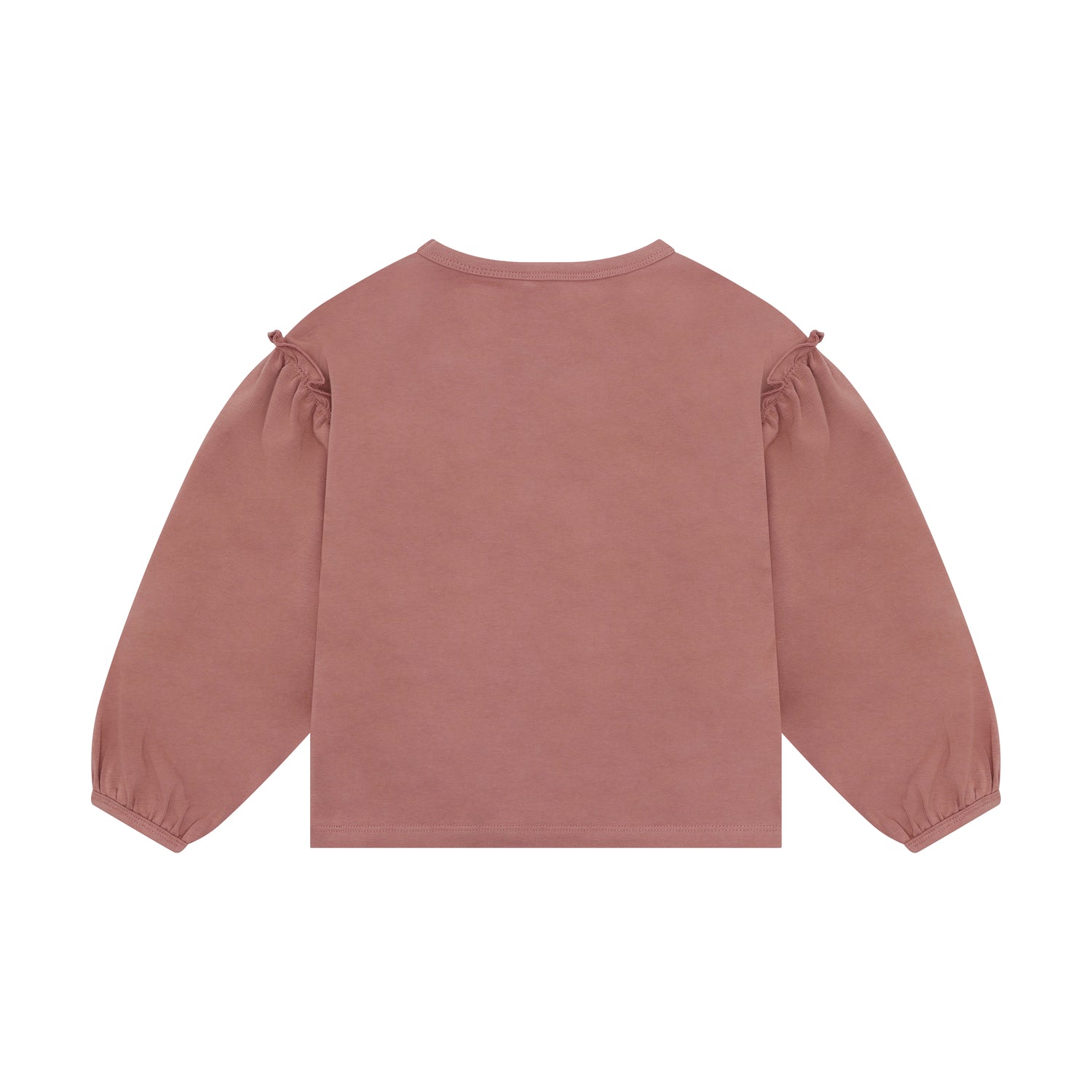 Minymo Mädchen Langarmshirt strukturiert – Rosa – Rückansicht