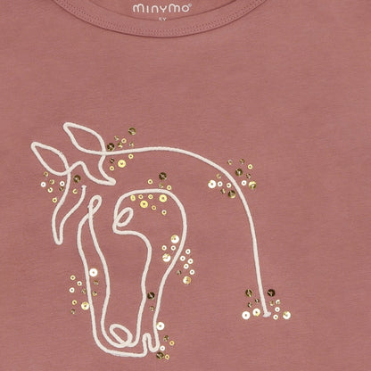 Minymo Mädchen Langarmshirt strukturiert – Rosa – Produktansicht F
