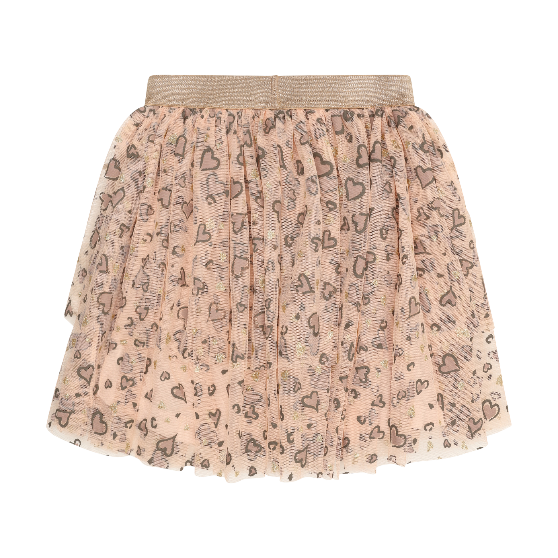 Minymo Mädchen Rock Mesh Allover-Print – Rosa – Rückansicht