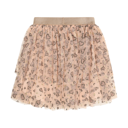 Minymo Mädchen Rock Mesh Allover-Print – Rosa – Rückansicht