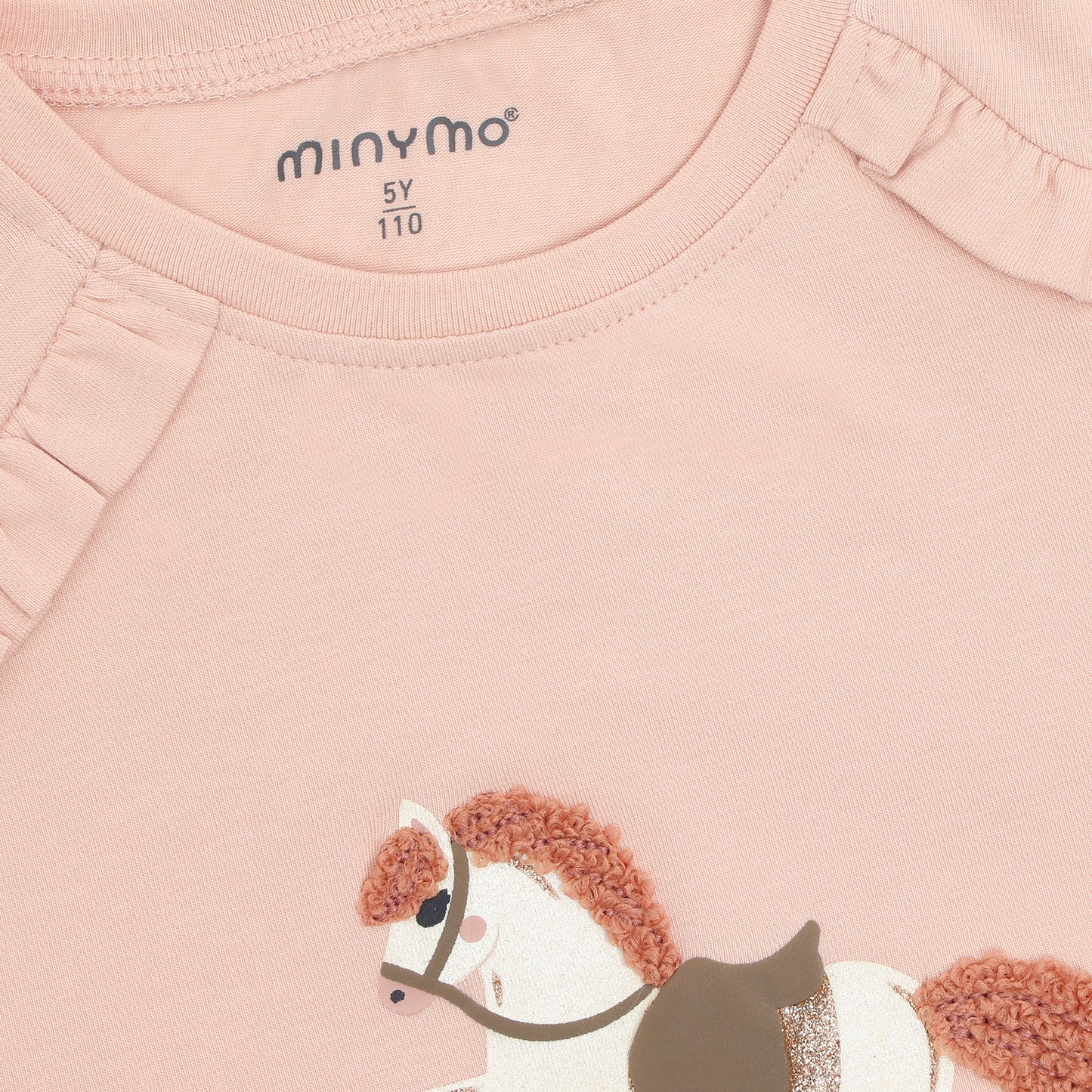 Minymo Mädchen Langarmshirt strukturiert – Rosa – Produktansicht F