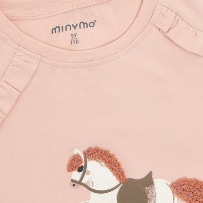 Minymo Mädchen Langarmshirt strukturiert – Rosa – Produktansicht F