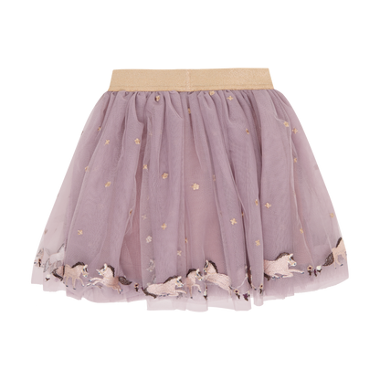 Minymo Mädchen Rock Mesh mit Stickerei – Beige – Rückansicht
