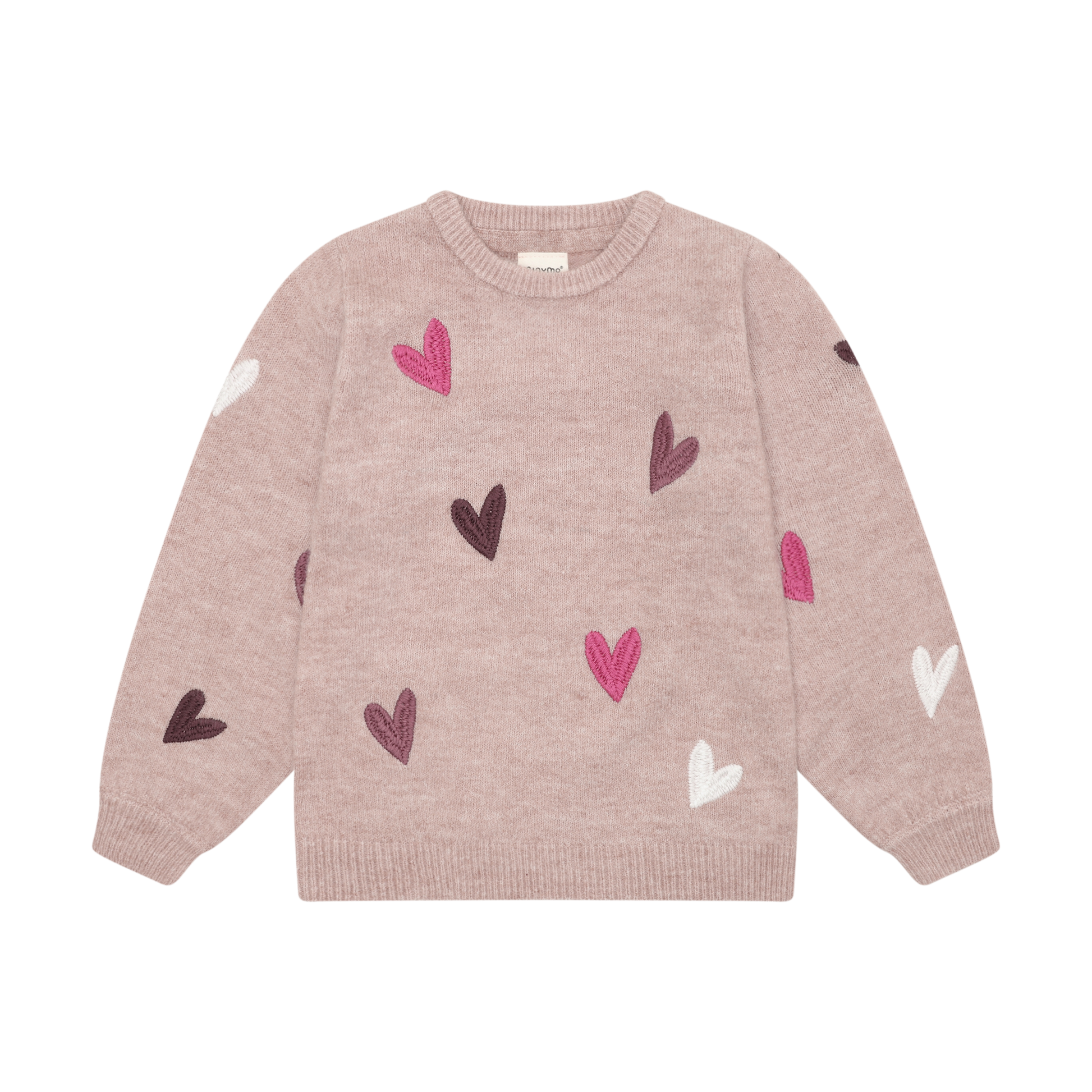 Minymo Mädchen Strickpullover gemustert – Beige – Vorderansicht