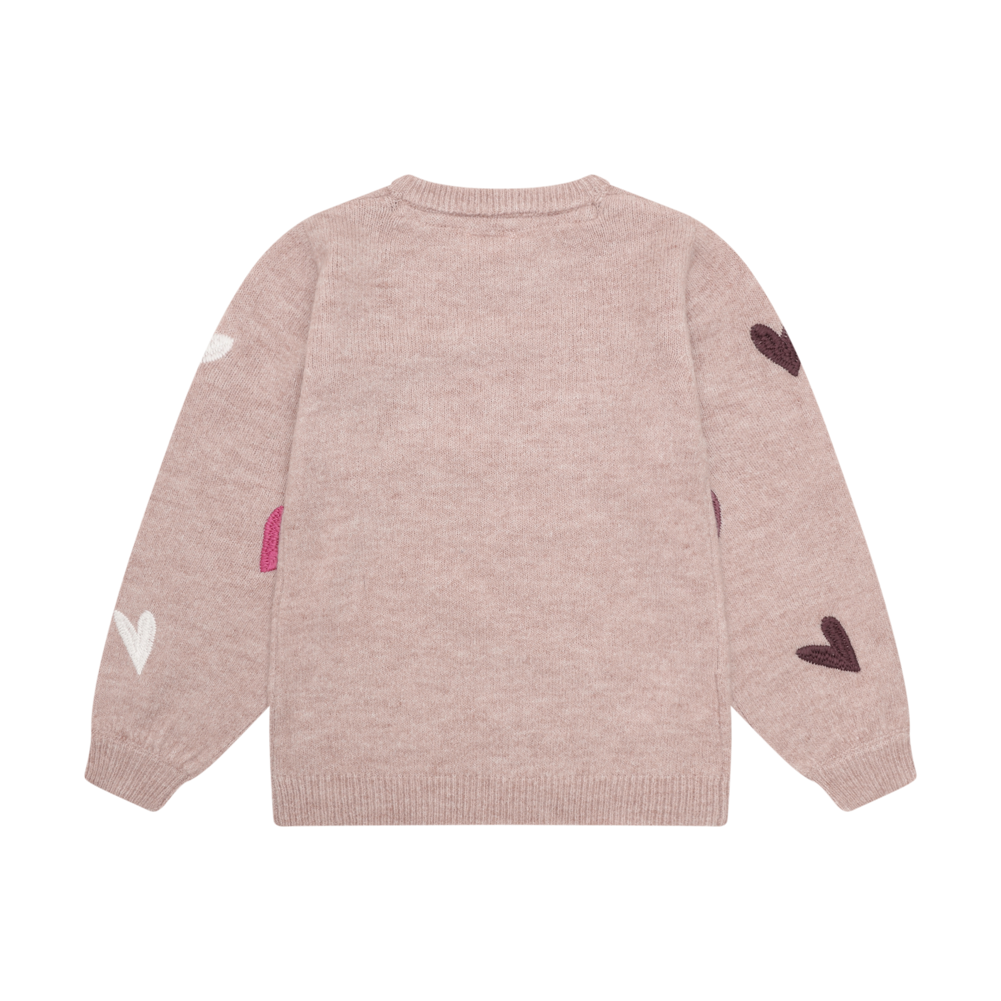 Minymo Mädchen Strickpullover gemustert – Beige – Rückansicht