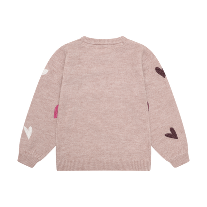 Minymo Mädchen Strickpullover gemustert – Beige – Rückansicht