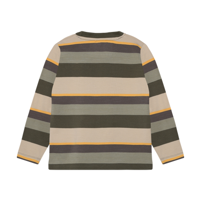 Minymo Jungen Langarmshirt gestreift – Grün – Rückansicht