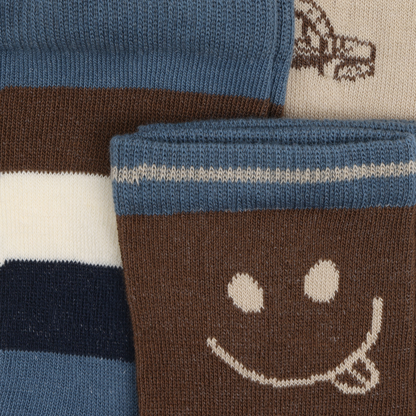 Minymo Jungen Socken 3er-Pack gemustert – Grau – Produktansicht F