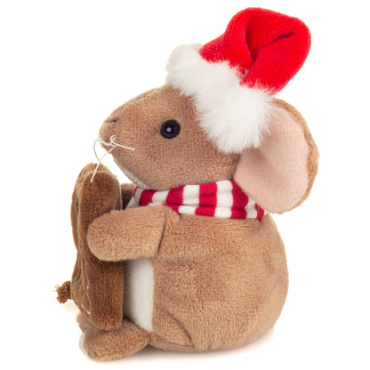 Weihnachtsmaus mit Lebkuchen - Plüschtier - Stofftier